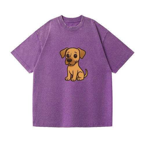 Great Dane Fawn Colored Sitting Pose With Gentle Expression Portrait Design Vintage T-shirt