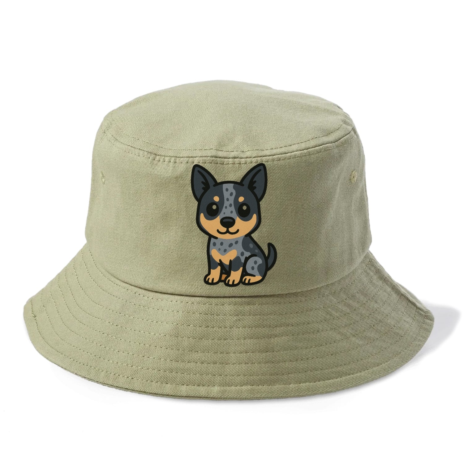 australian cattle dog blue heeler sitting pose portrait design Hat