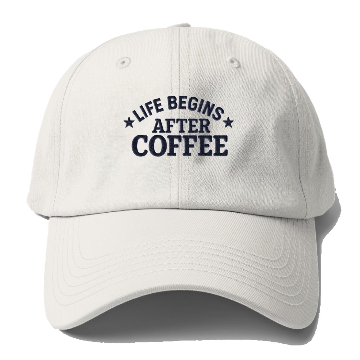 coffee themed quote with decorative stars Hat