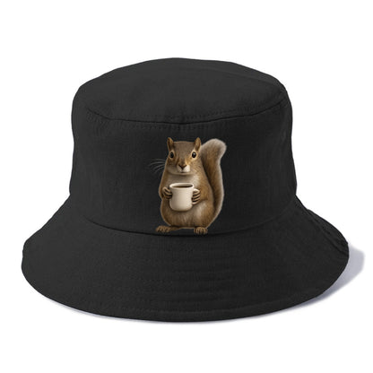 squirrel holding coffee cup art Hat