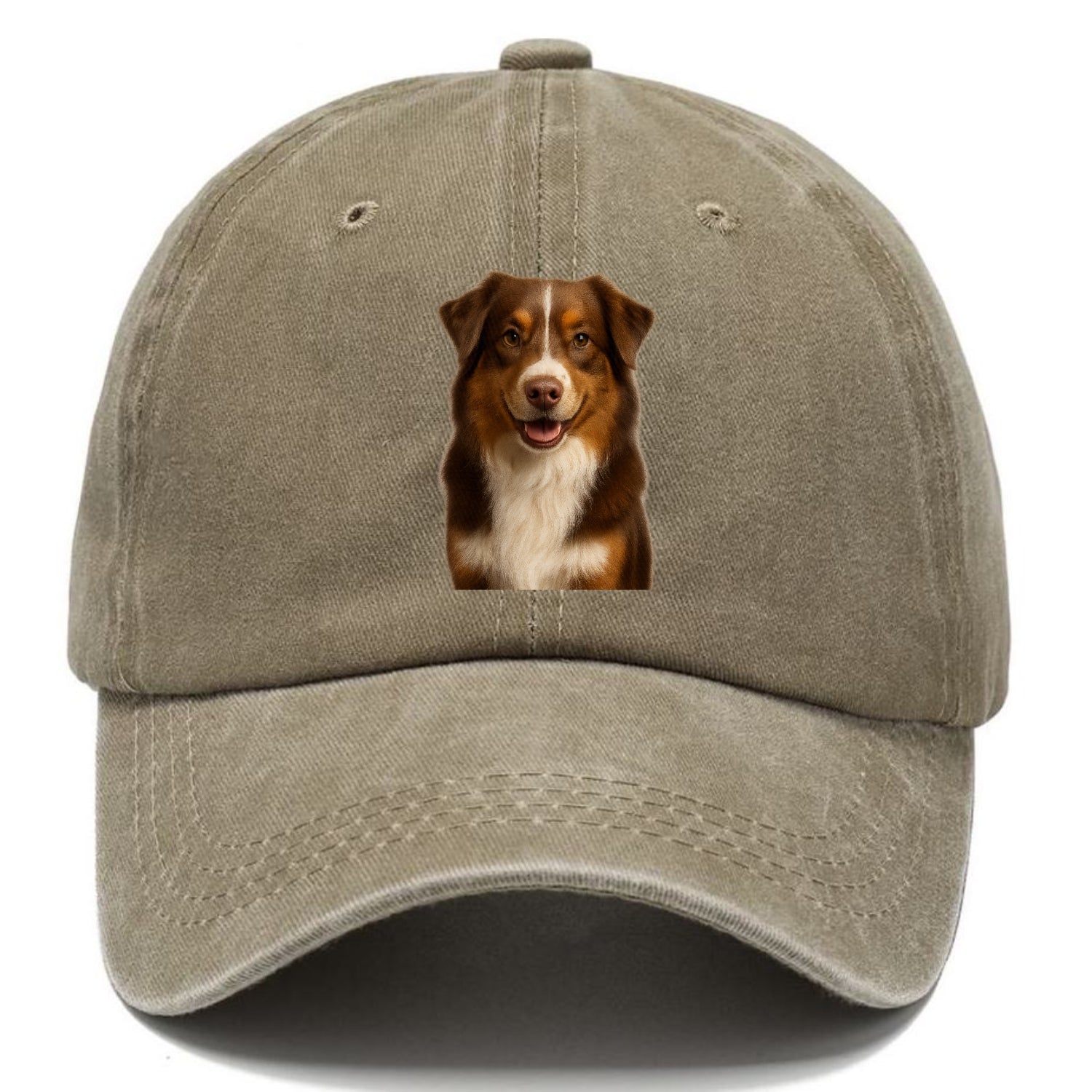 red tri australian shepherd portrait design Hat