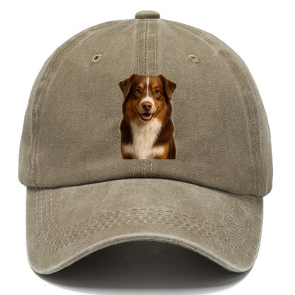 red tri australian shepherd portrait design Hat