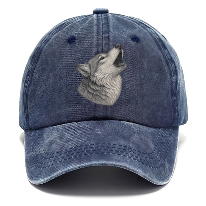 wolf howling portrait Hat