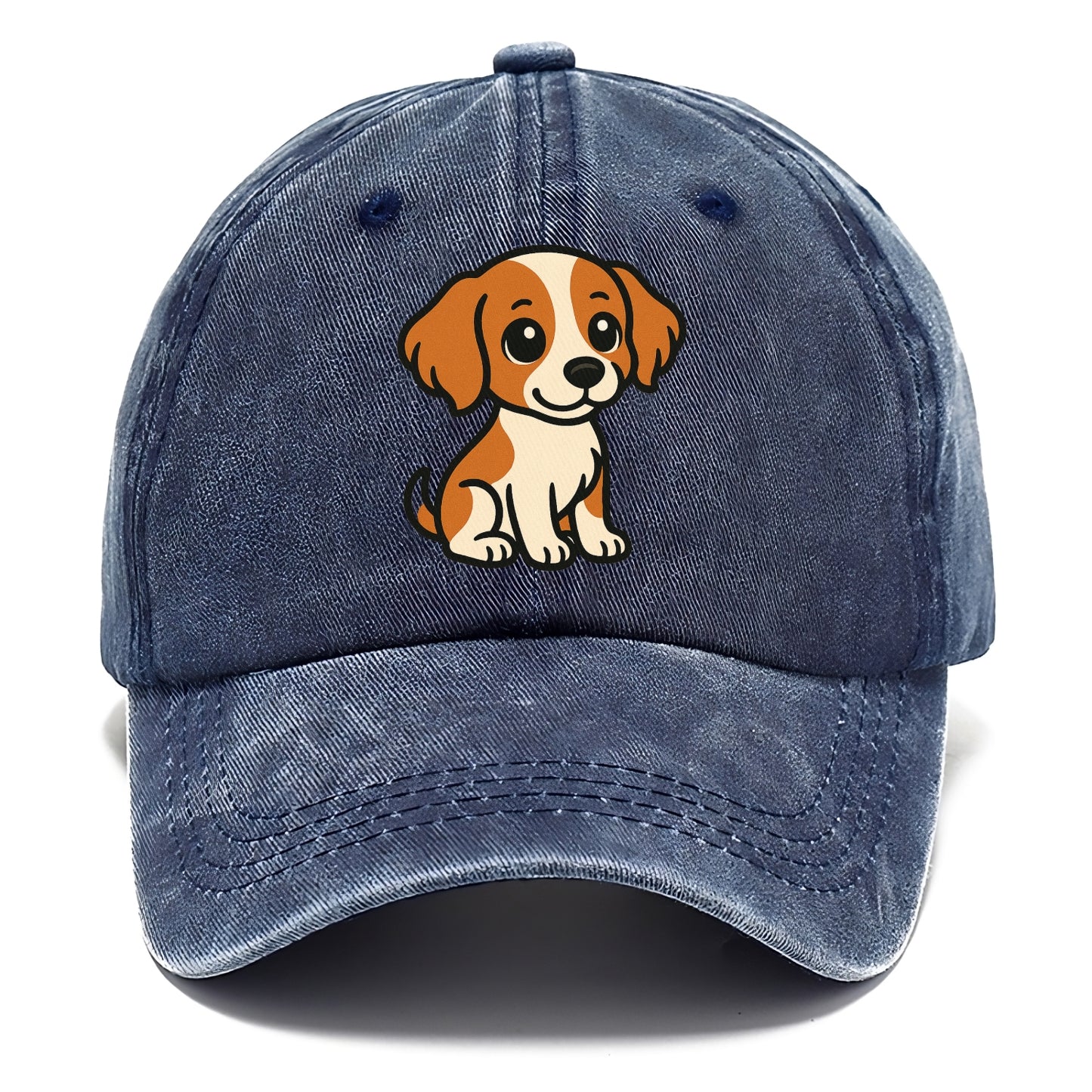 brittany spaniel orange and white sitting pose portrait design Hat