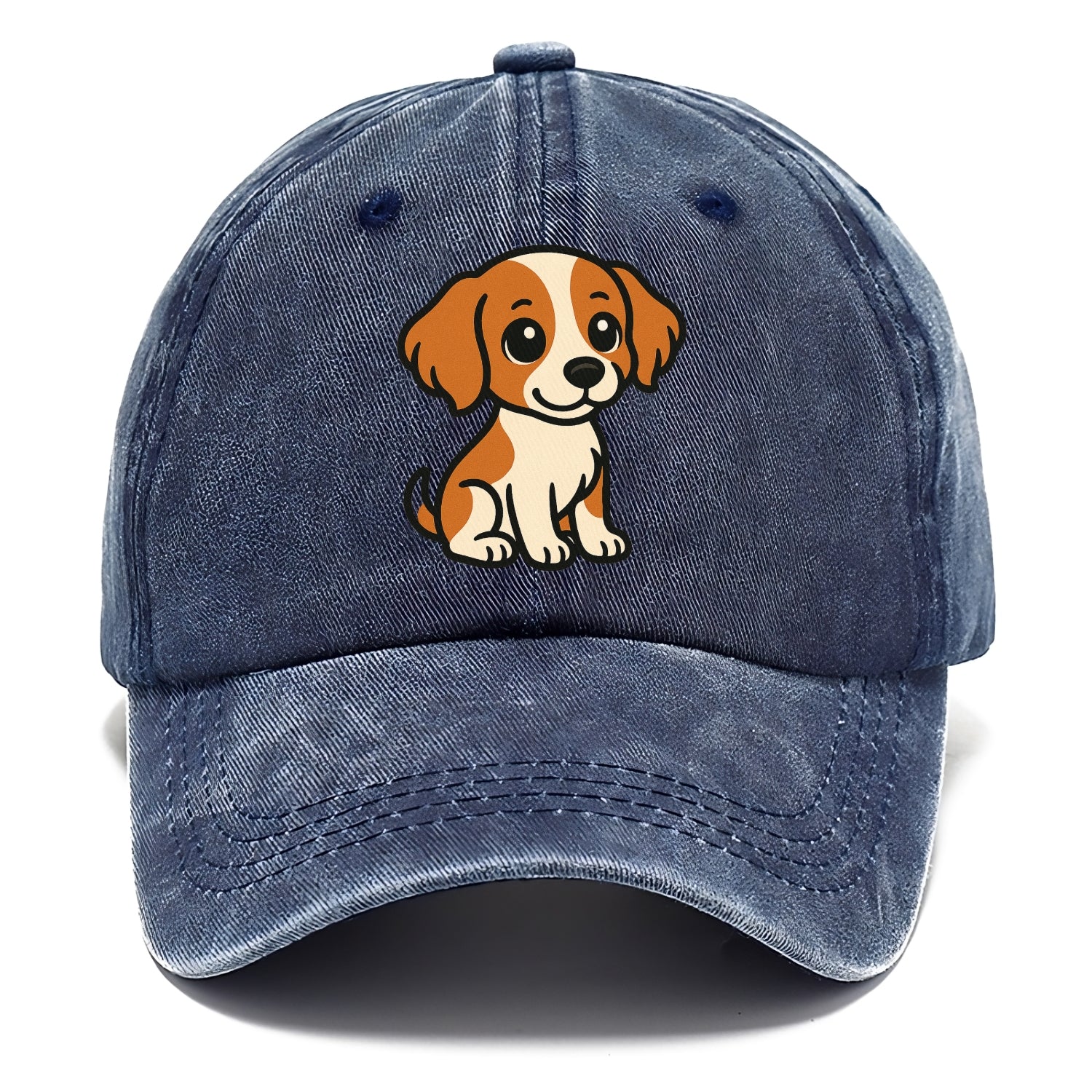 brittany spaniel orange and white sitting pose portrait design Hat