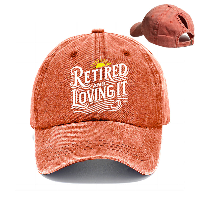 Gorra de béisbol con cola de caballo jubilada y encantada para mujer en primavera y verano