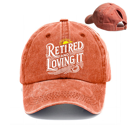 Gorra de béisbol con cola de caballo jubilada y encantada para mujer en primavera y verano