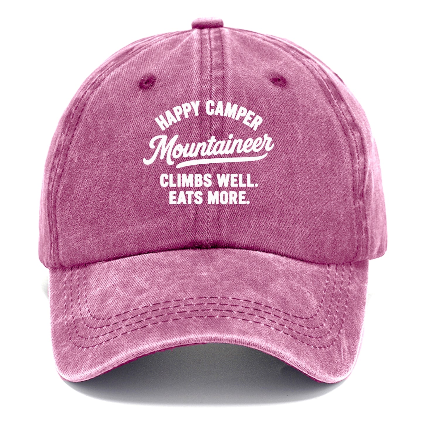 happy camper mountaineer climbing eating Hat