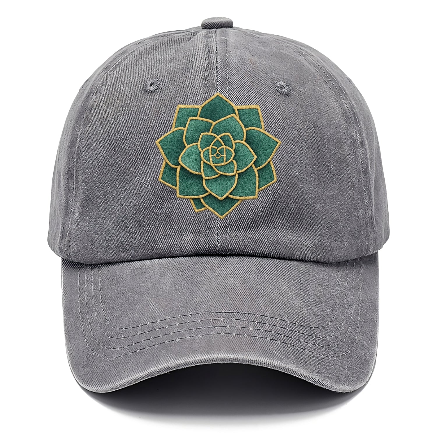 geometric flower embroidery Hat