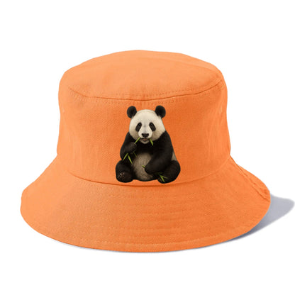 realistic panda eating bamboo hat Hat