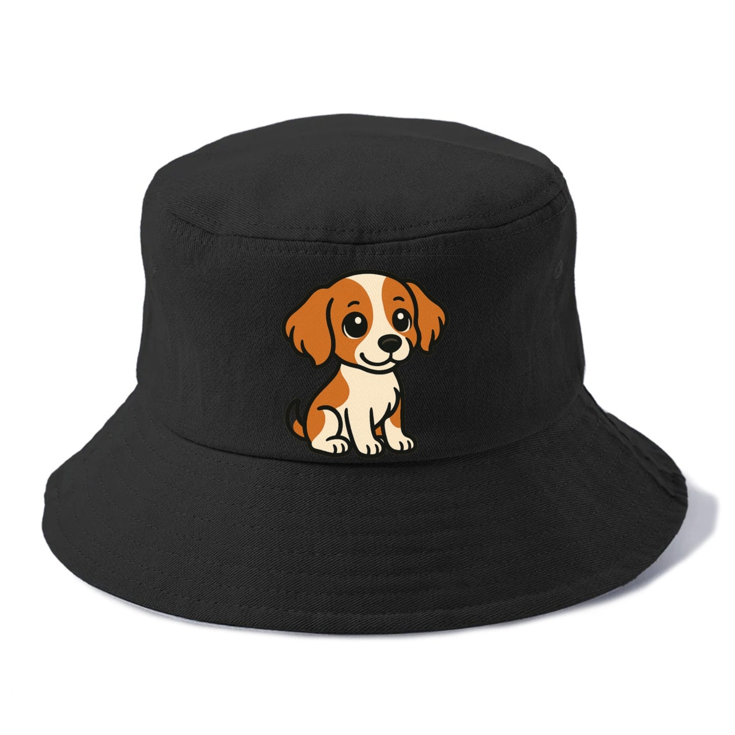 brittany spaniel orange and white sitting pose portrait design Hat