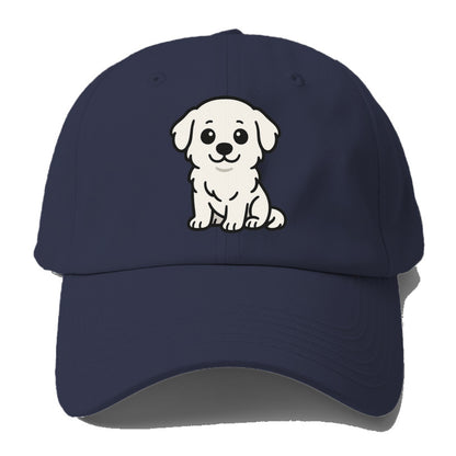 Great Pyrenees White Fluffy Sitting Pose Portrait Design Hat