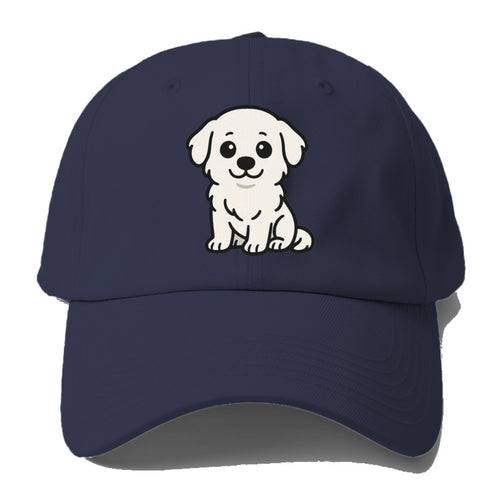 Great Pyrenees White Fluffy Sitting Pose Portrait Design Baseball Cap