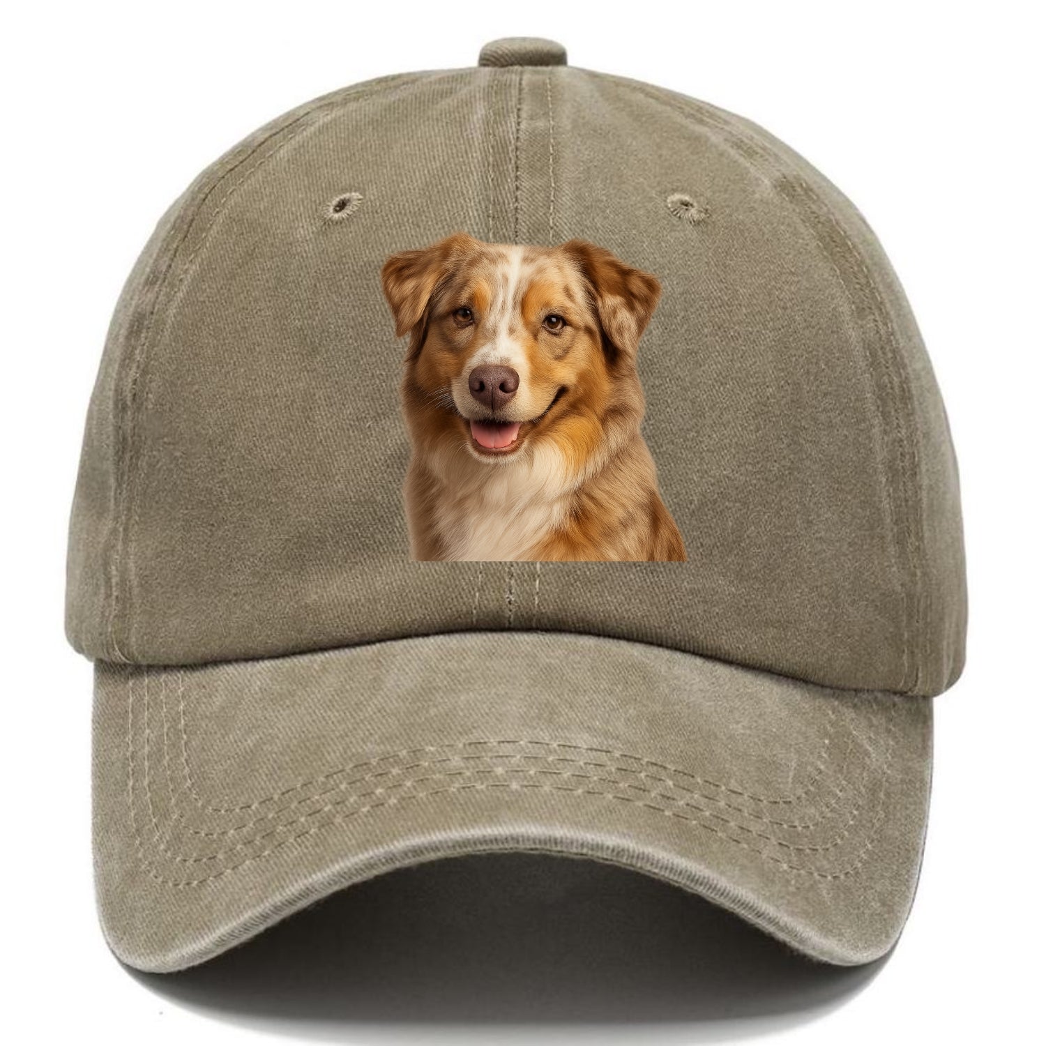 red merle australian shepherd portrait design Hat