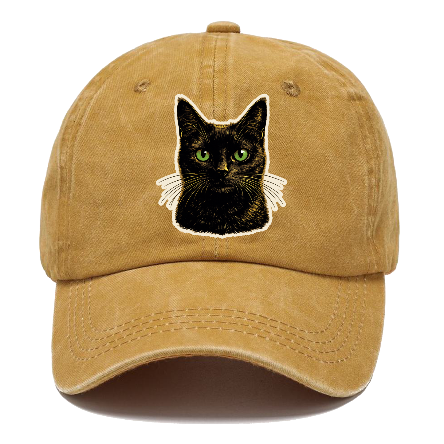 Green Eyed Black Cat Classic Cap