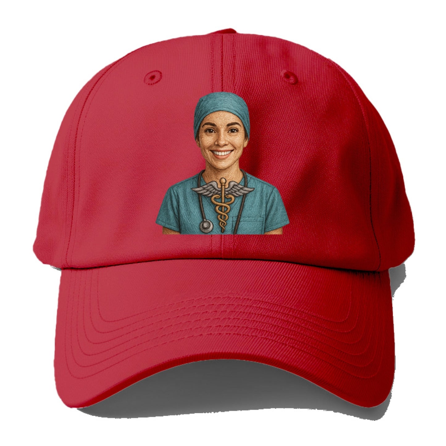 smiling doctor with caduceus art Hat