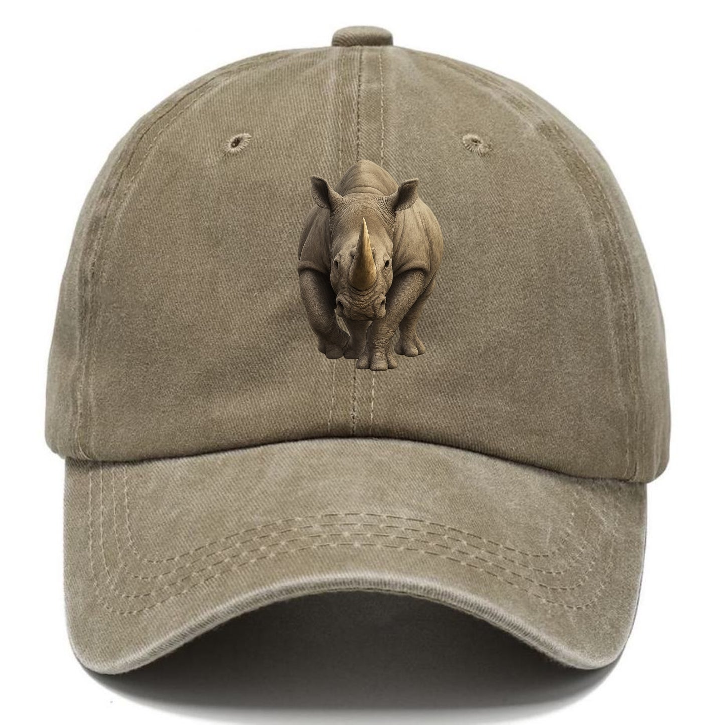 majestic rhino frontal portrait Hat