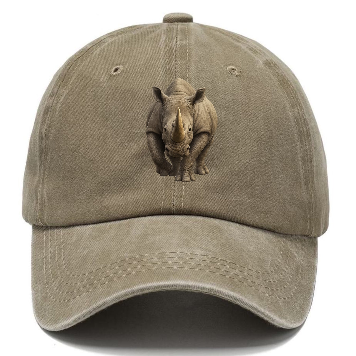 majestic rhino frontal portrait Hat