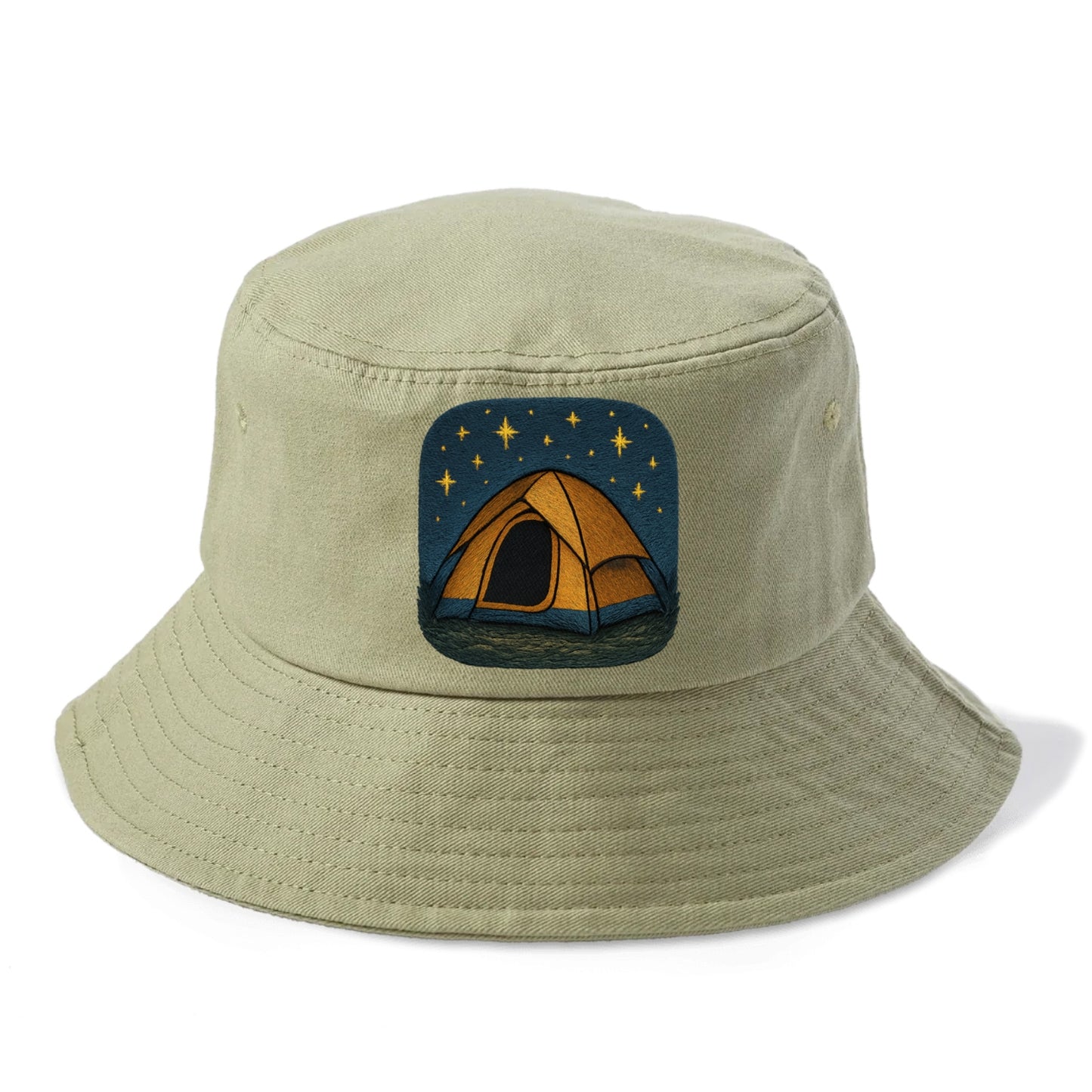 starlit tent under night sky Hat