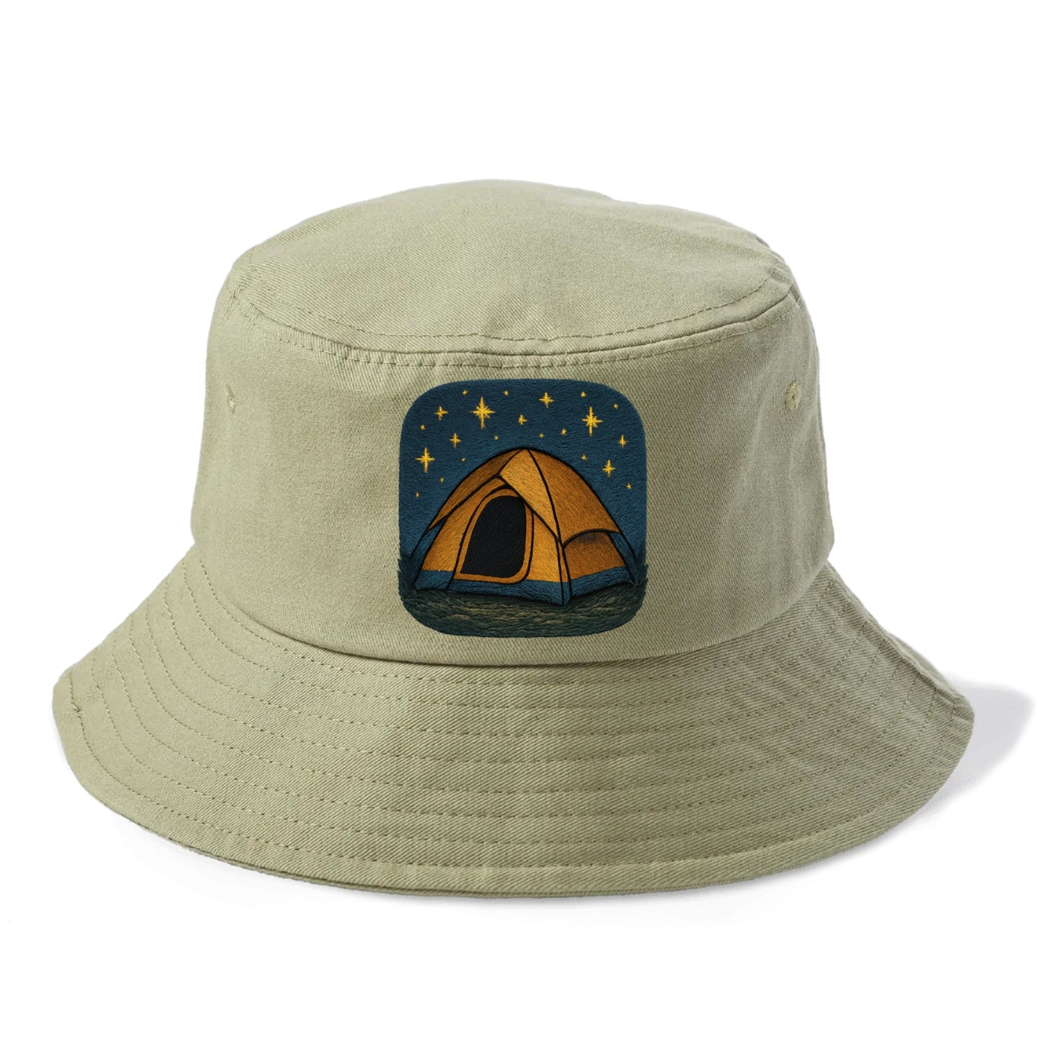 starlit tent under night sky Hat