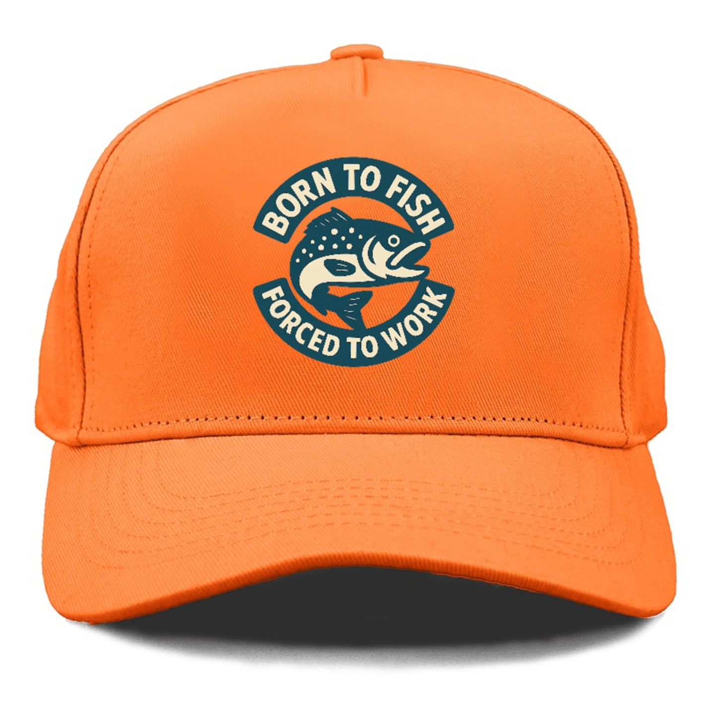 born to fish forced to work Hat