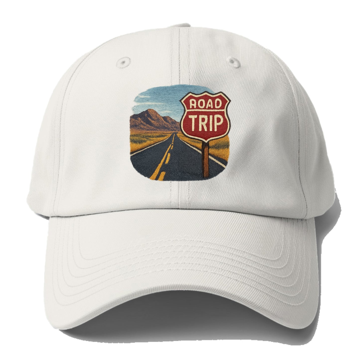 american road trip scenic embroidery Hat