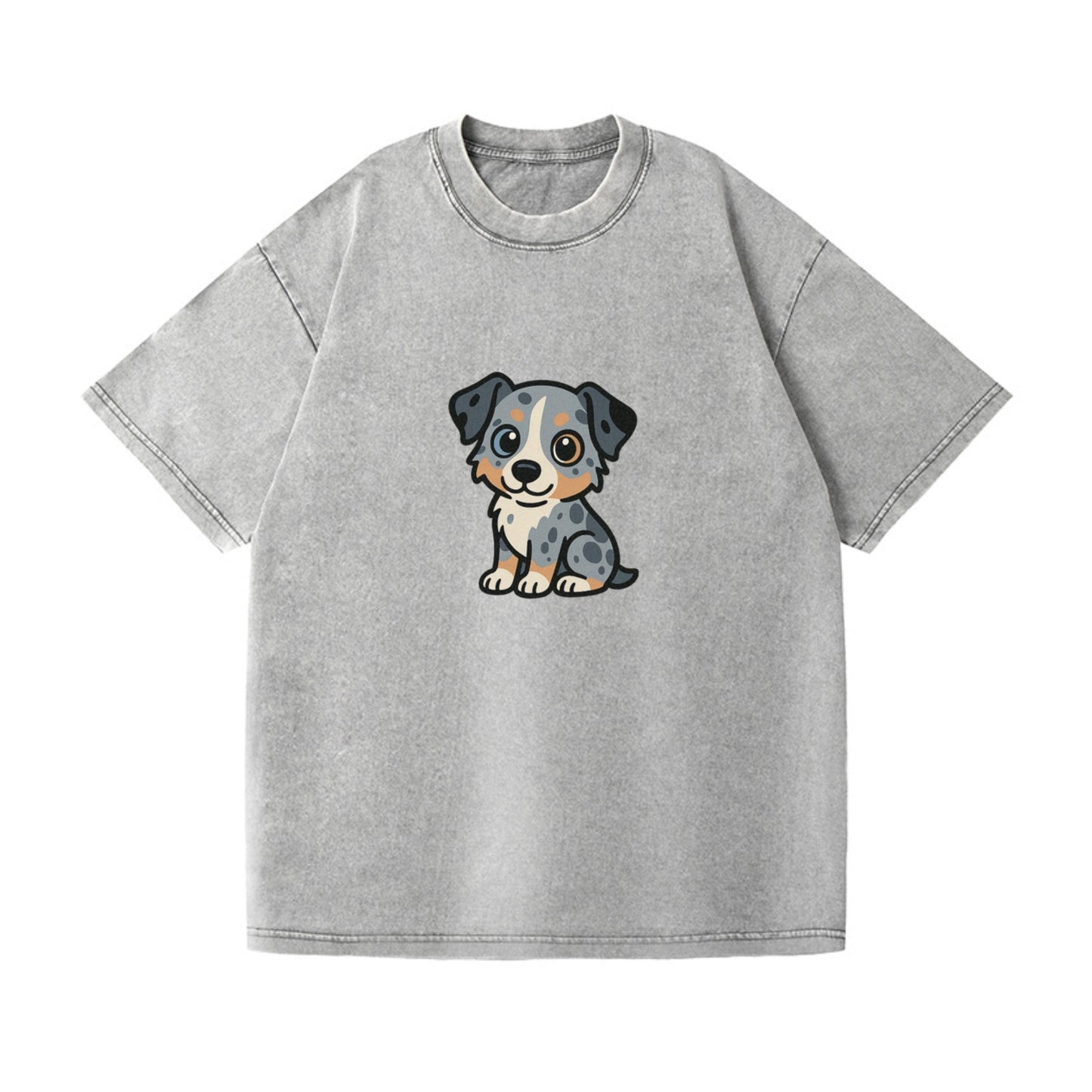 australian shepherd blue merle sitting pose with heterochromia portrait design Hat