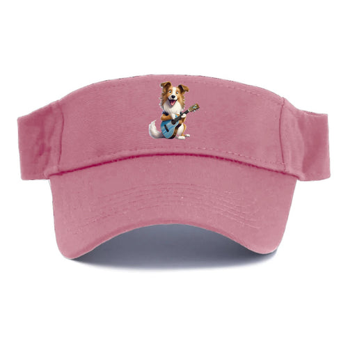 Shepherd Dog Playing A Guitar Visor