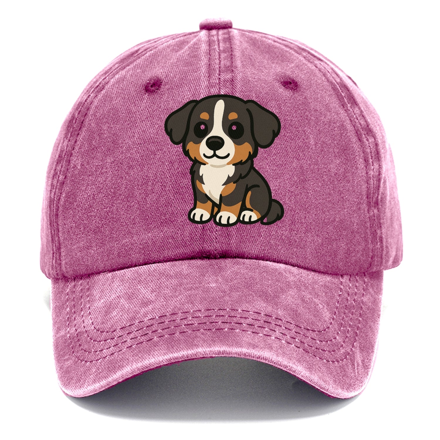 bernese mountain dog tricolor sitting pose portrait design Hat