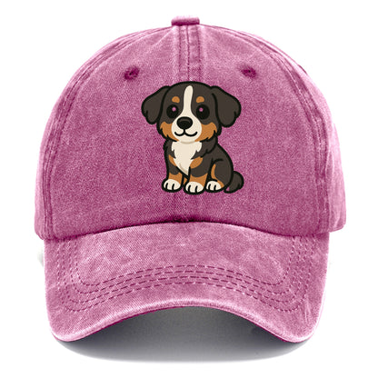 bernese mountain dog tricolor sitting pose portrait design Hat