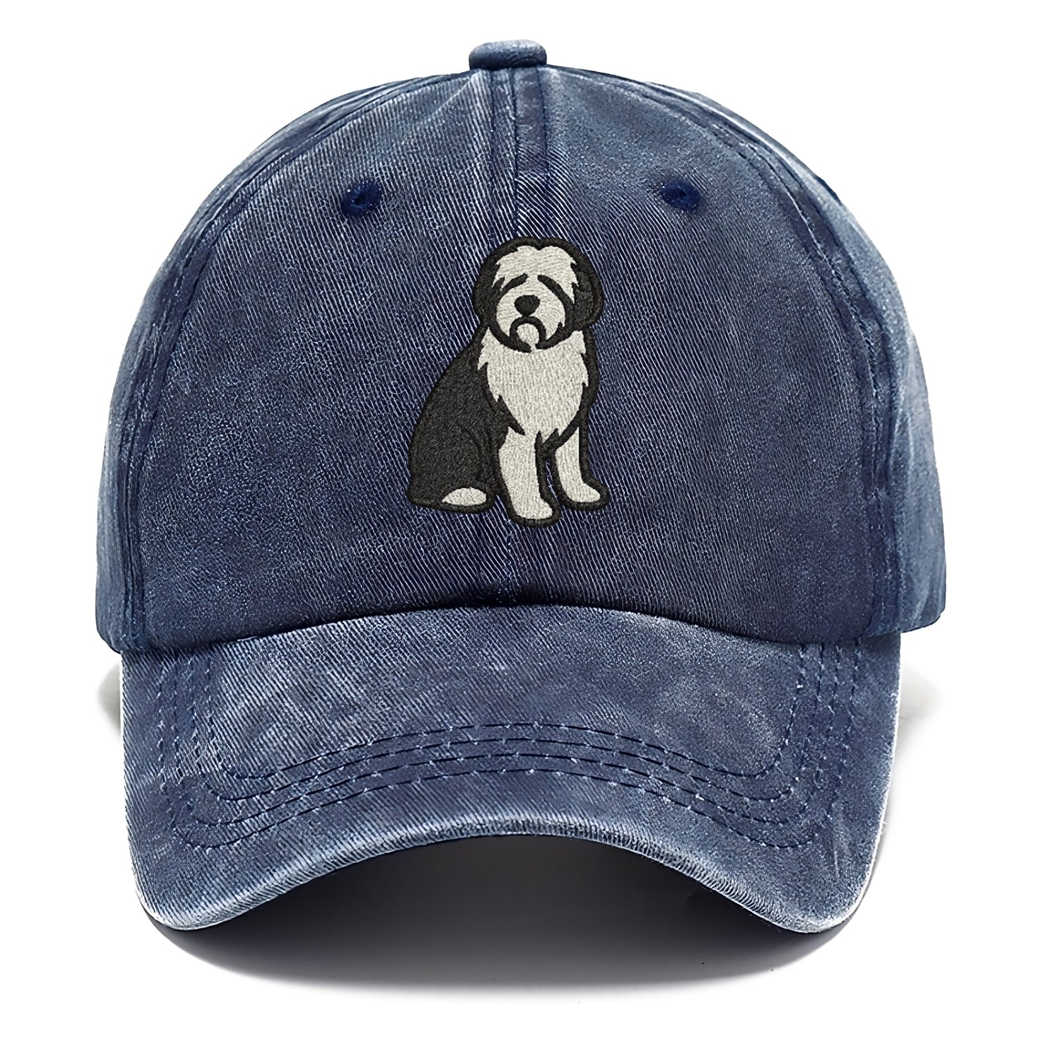 Old English Sheepdog Black And White Pose Hat