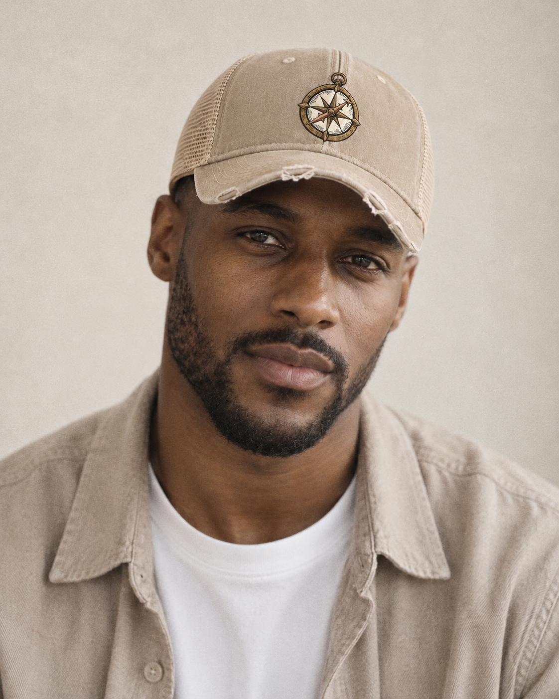 Model wearing the cap
