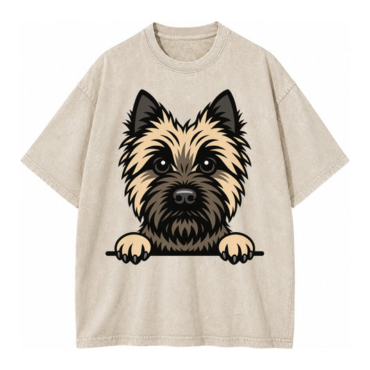 Cairn Terrier Wheaten Colored Pose Vintage T-shirt – Off White