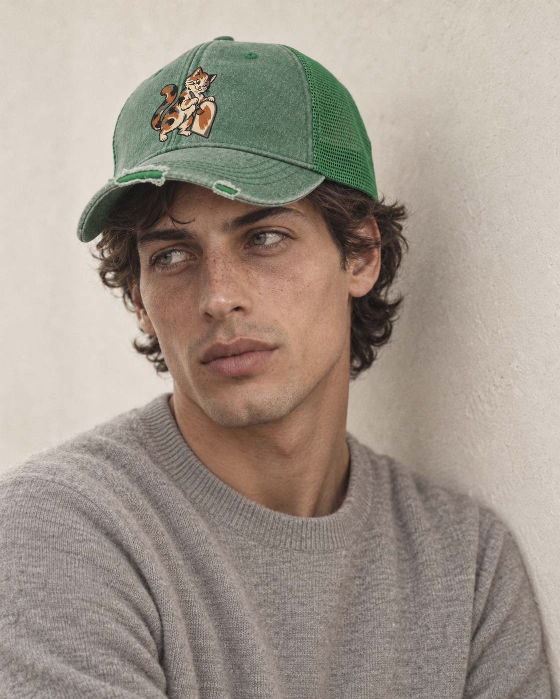 Model wearing the cap