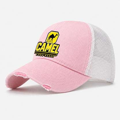 Camel Long Range Heavy Duty Washed Trucker Hat – Light Pink
