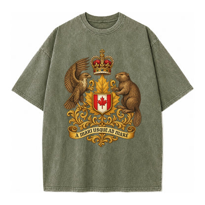 Canada Heritage Maple Badge Vintage T-shirt – Army Green