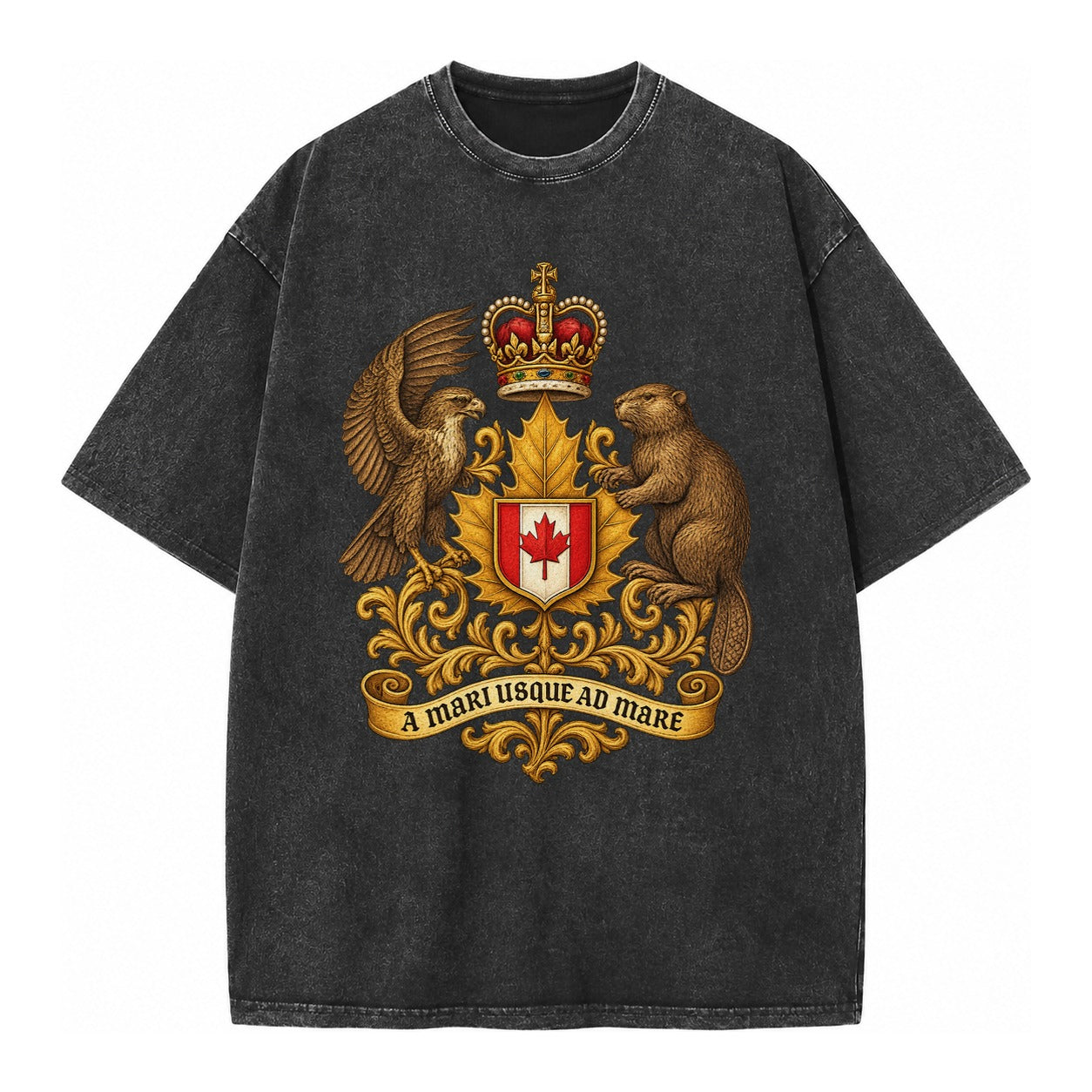 Canada Heritage Maple Badge Vintage T-shirt – Black