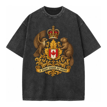 Canada Heritage Maple Badge Vintage T-shirt – Black
