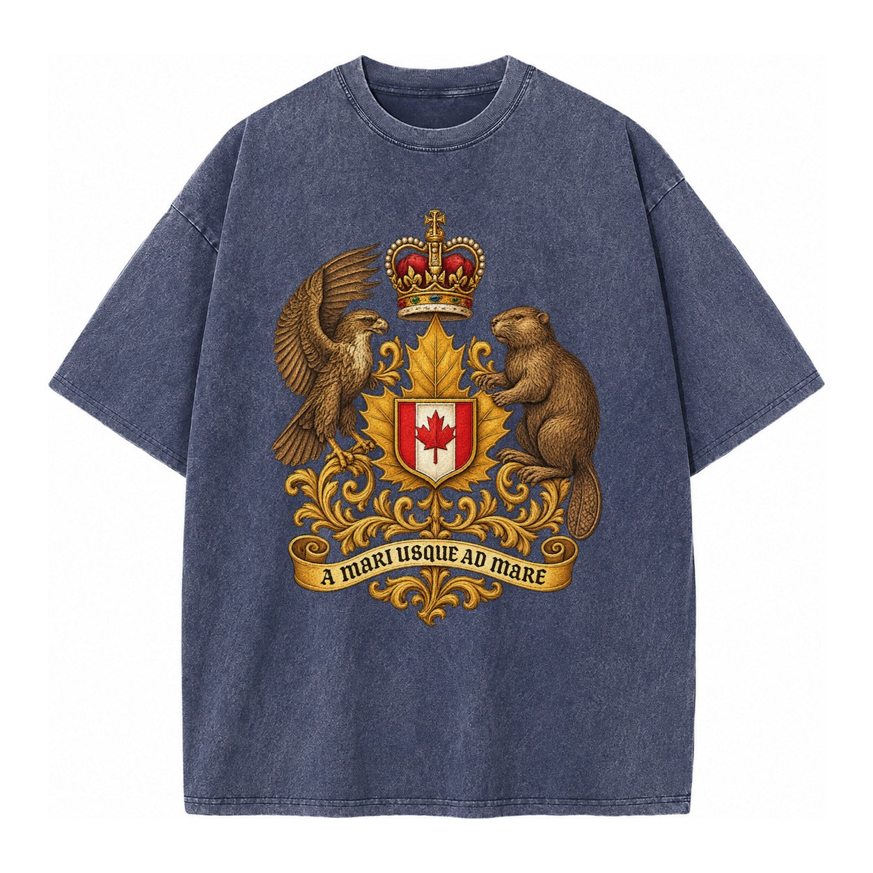 Canada Heritage Maple Badge Vintage T-shirt – Blue