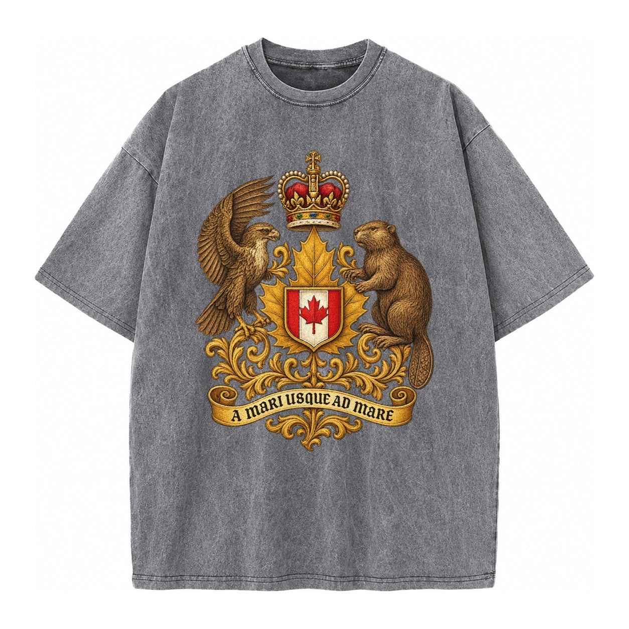 Canada Heritage Maple Badge Vintage T-shirt – Grey
