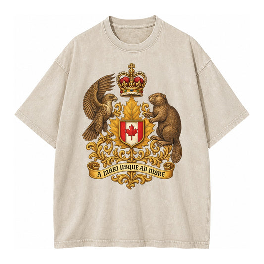 Canada Heritage Maple Badge Vintage T-shirt – Off White