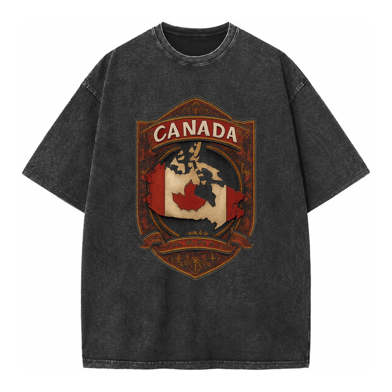 Canada Map Vintage T-shirt – Black