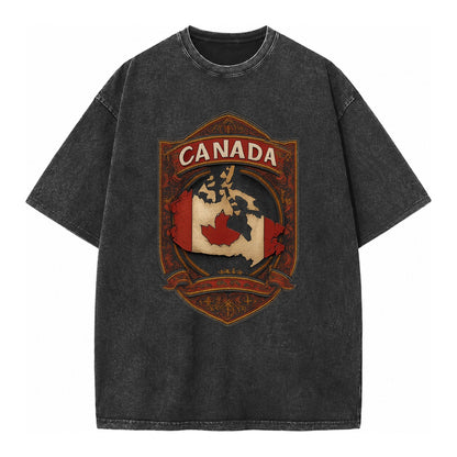Canada Map Vintage T-shirt – Black