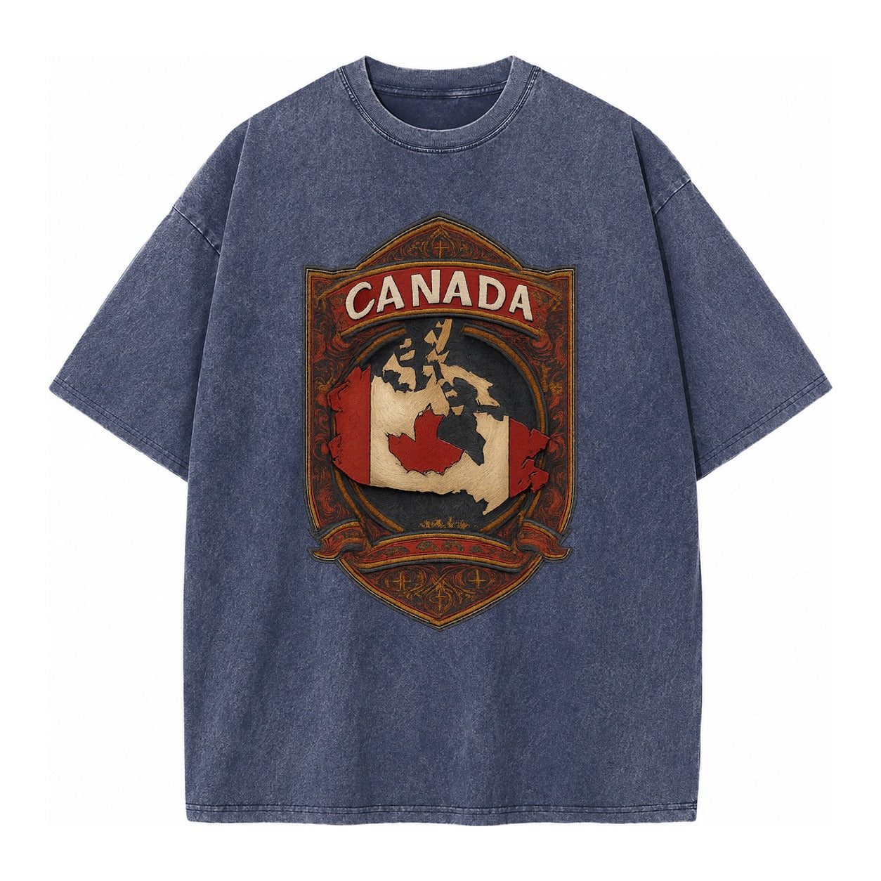 Canada Map Vintage T-shirt – Blue