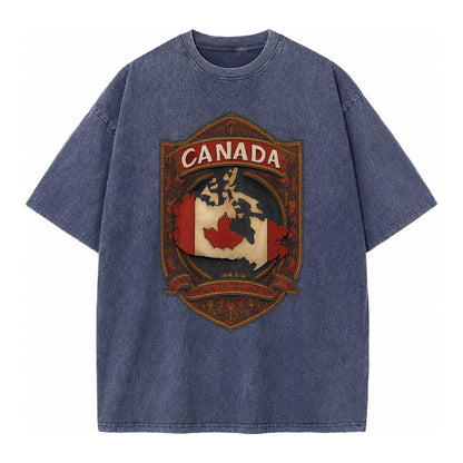 Canada Map Vintage T-shirt – Blue