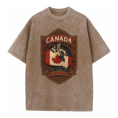 Canada Map Vintage T-shirt – Brown