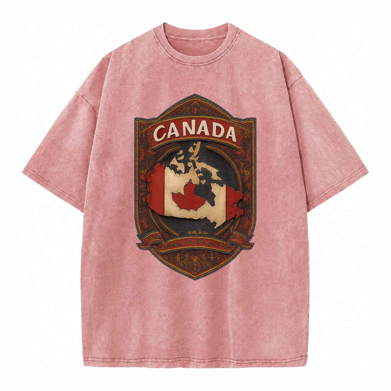 Canada Map Vintage T-shirt – Dusty Rose(Rose)
