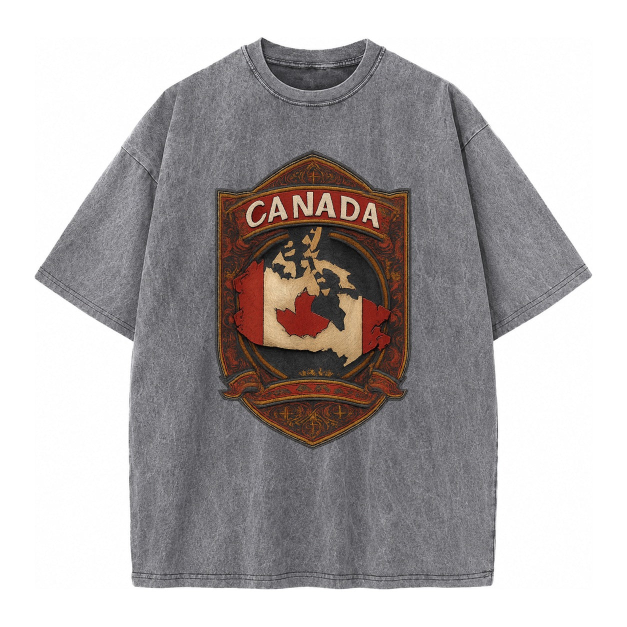 Canada Map Vintage T-shirt – Grey