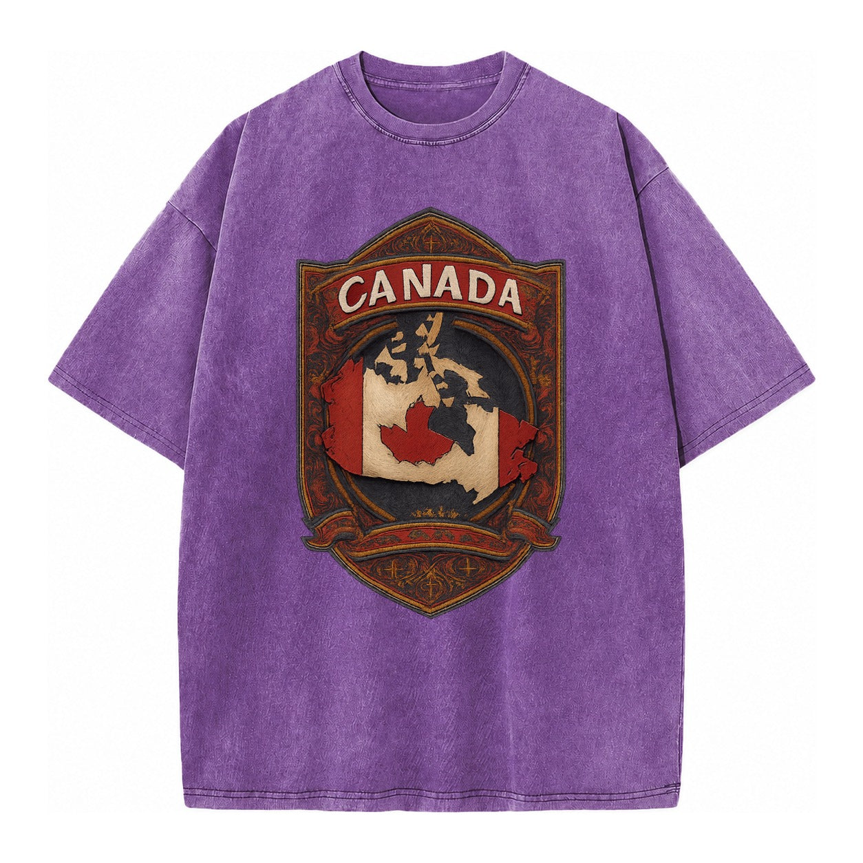 Canada Map Vintage T-shirt – Purple