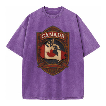 Canada Map Vintage T-shirt – Purple